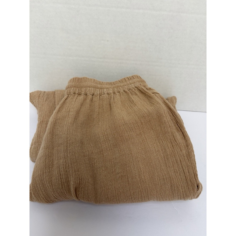 Poetry Linen Blend Tapered Trousers Beige Khaki Tan Size 4 Quiet Luxury Classic